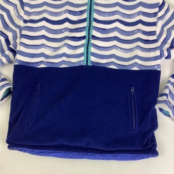 Chubbies Mens Sz M Reversible Fleece Windbreaker Pullover Blue Striped Nylon - Picture 8 of 10